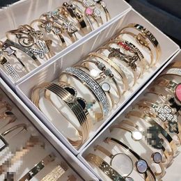 Titanium stalen armband gemengde modellen groothandel designer bangle vrouwen hypoallergeen niet-opvallende mode diamanten armbanden