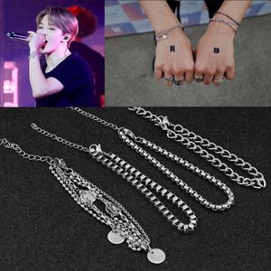 Bracelet multicouche inspiré des célébrités en acier titane, Style coréen pour hommes et femmes, Cool, assorti avec tout, vente en gros