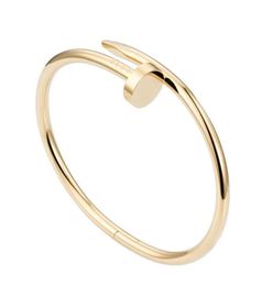 Brazalete de acero de titanio con tornillo para uñas, pulseras de diseño, brazalete de lujo para hombres y mujeres, parejas, amantes, joyería de regalo 8222839