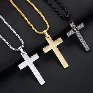 Titanio acero cristiano Jesús Cruz collar gargantilla hombres mujeres colgantes cadena oración religión joyería moda regalos