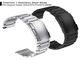 Titanium stalen gesp voor Huawei Watch 3 Band Gt 2 Pro Gt2 horlogeband voor Honor Magicwatch2 46 mm Gs Pro armband polsbandje H6463905