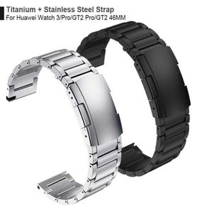 Titanium stalen clasp -riem voor Huawei Watch 3 Band GT 2 Pro GT2 Watchband voor Honor MagicWatch2 46mm GS Pro Bracelet Polsband H4427131