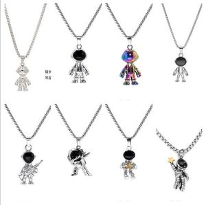 Titane acier coloré astronaute pendentif collier hommes Hip Hop mode bijoux 8 Style sélection