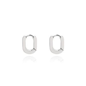 Boucles d'oreilles en titane et acier, ne se décolore pas, style minimaliste, anneau ovale plat et audacieux, personnalité masculine et féminine, street242t
