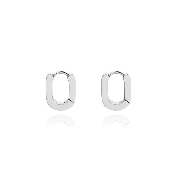 Boucles d'oreilles en titane et acier, ne se décolore pas, style minimaliste, anneau ovale plat et audacieux, personnalité masculine et féminine, street228n