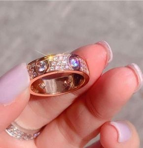 Titanium staal Eeuwige ring mode sieraden voor vrouwen unisex ring trouwringen klassieke gradient sieraden 6 7 8 9 10 111626787