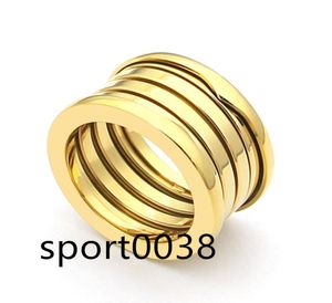 Titanium Steel Fashiion Eleastic Brand Luxury Mariage Spring Rings For Woman Jewelry Wide Version The Dernière Ring 18K Gold Ring3085147