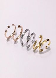 Titanium Steel Gold Hoop Pendiendo para mujer Exquisito Fashion C Diamond Ring Lady Earrings Jewellry Resada3163101
