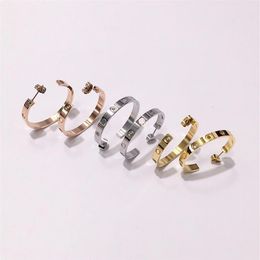 Titanium Steel Gold Hoop Pendiendo para mujer Exquisito Fashion C Diamond Ring Lady Earrings Jewellry 196z