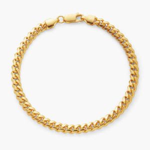 Titane Steel haut de gamme Gold Cuban Chain Womens Bijoux Bracelet en acier inoxydable