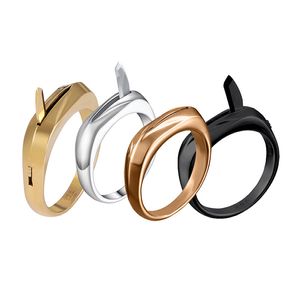 Titanium Staal Onzichtbare Zelfverdedigingsring Eenvoudig Verborgen Mes Zelfverdediging Verstelbare Open Ringen Mode Heren en Dames Cadeau