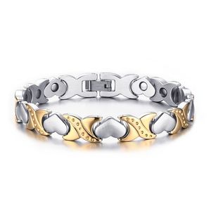 Titanium staal sieraden genezing magnetische gezondheidszorg manchet armband mode enegry polsband arm armband magneten bijoux liefde joyas voor vrouwen