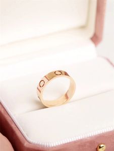 Titanium stalen liefdesring designer sieraden designer ring voor trouwring luxe ringen voor heren dames sieraden met diamanten goud zilver roos maat 4/5/6 mm diamanten ring