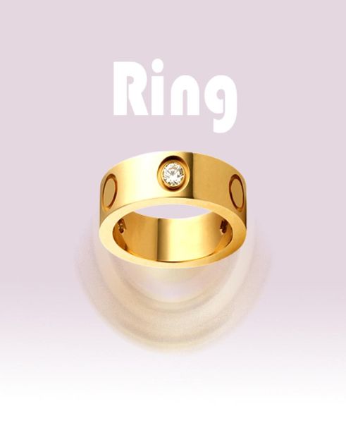 Titanium Steel Love Ring Men Femmes Gold Silver Wedding Prome Rings for Female Lovers Gift Jewelry9745695