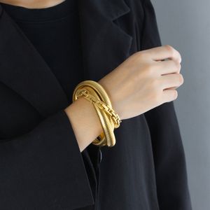 Accessoires de bracelet en acier titane pour hommes et femmes exagéré chaîne d'épissage filetée à trois couches grossière tendance à la mode et personnalisée