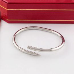 Titanium Staal Nail Bangle Armband Inlay Diamant Schroef Manchet Armbanden Vrouwen Mannen Sieraden Valentijnsdag Cadeau Geen Doos Set03