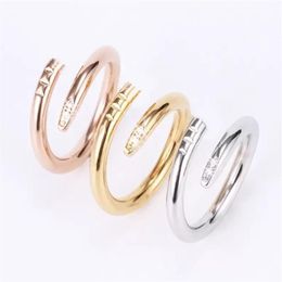 Clous en acier titane Tournevis bague hommes et femmes bijoux de fiançailles en or pour amoureux couple bagues cadeau taille 5-11 avec boîte2722