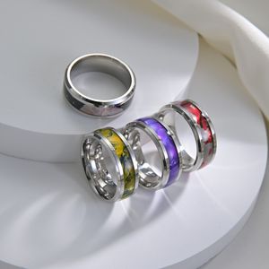 Titanium Staal Natuursteen Ringen Band Roestvrij Staal Bruiloft Mode Ring voor Mannen Vrouwen Sieraden
