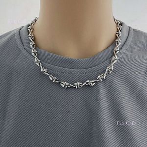 Bracelet de collier en acier en titane, tendance masculine américaine, léger pour hommes, simple et autodiscipline, hip-hop, épissage de style froid, bijoux faits à la main pour hommes