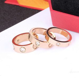 Anneau en acier en titane Anneaux d'amour pour femmes Gold Silver Rose Gold Men Anne anneau de fiançailles pour les amoureux de 4 mm 5 mm 6 mm de large taille 5-11