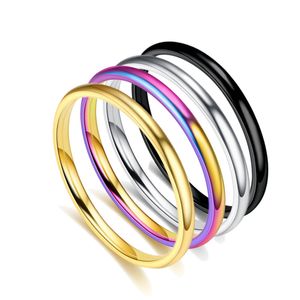 Bague en titane et acier pour amoureux, bijoux simples en acier inoxydable, 2mm 3mm 4mm, mélange de 5 à 12, 100 pièces/lot