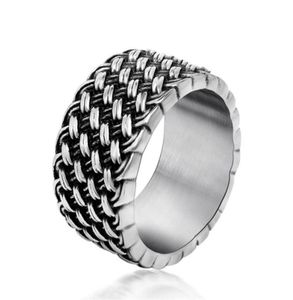 Titanium stalen ring retro liefde met elkaar verweven ring retro breien mannen 039s individualiteit dominantie ringen fabriek direct kKA19552459203