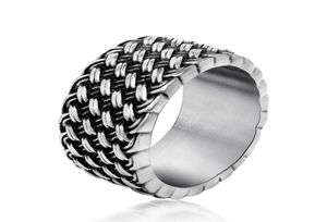 Titanium Stalen Ring Retro Liefde Met elkaar Verweven Ring Retro Breien Mannen 039s Individualiteit Dominantie Ringen Fabriek Direct KKA19552622729