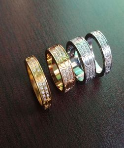 Titanium stalen ringen met volledige diamant Zirkonia bruidsringen verlovingsringen trouwring voor dames en heren maat 5117572717