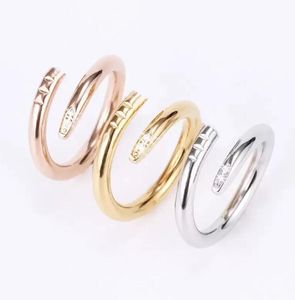 Bague d'amour en acier titane or Rose pour femmes, bague de fiançailles de luxe en zircone, bijoux pour hommes, cadeau, accessoires de mode, boîte à ruban