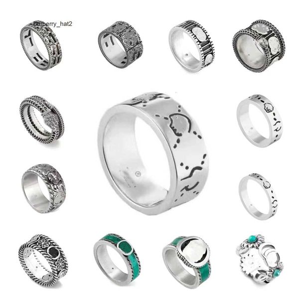 Titanium Steel Sier Love Designer Jewelry for Men and Women Spirit Heart Rings Party Engagement Confession Bague de mariage avec une boîte verte taille 5-11