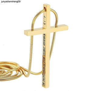 Collier croix Simple en acier titane, pendentif en acier inoxydable en or 18 carats, ornements personnalisés pour hommes et femmes