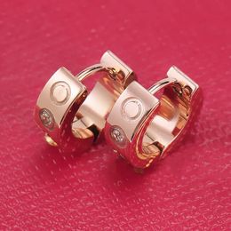 Boucles d'oreilles en titane et acier pour femmes, exquises, simples, à la mode, bague en diamant C, bijoux pour dames, cadeau Q5