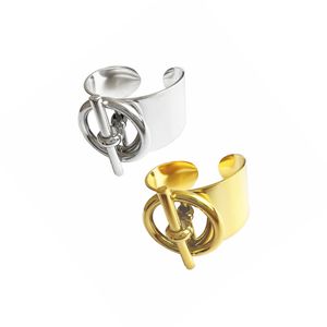 Titanium Steel Women Ring Open Gold Silver Gift Ring pour amour copine Fashion Bijoux Accessoires