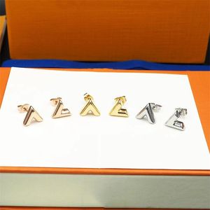 Titanium stud oorbellen Piercing eenvoudig goud vergulde 925 zilveren luxe merkontwerpers Letters Studss Geometric beroemde vrouwen oorrang bruiloftsfeest joodlry cadeau