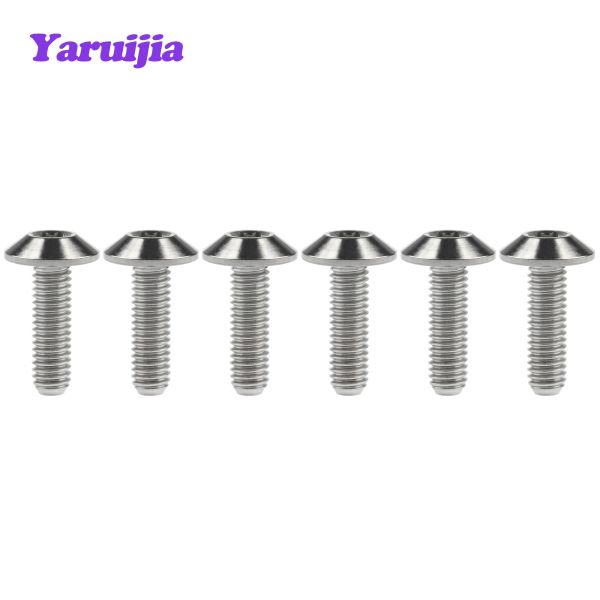 Pernos de titanio TI M5/M6/M8X12/15/20/25 mm Cabeza hexagonal o tornillo de perno de cabeza Torx para motocicleta de bicicleta Parte 6 PCS