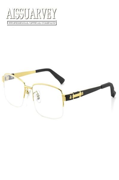 Titane en bois hommes lunettes cadre optique-lunetterie Prescription lunettes de qualité supérieure cadre affaires classique noir doré 8842038