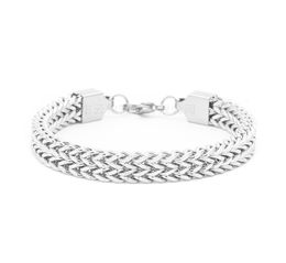 Titanium Yunjin Stalen Sieraden Trendy Man Agressieve Hip Hop Stijl Dubbele Rij Positieve en Negatieve Mesh Armband2296949