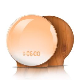 Reloj despertador con función de despertador Digital TITIROBA, nuevo reloj con luz de despertador, luz de amanecer y atardecer, función FM, reloj despertador para la vida diaria