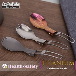 Tito Outdoor Pliant Titanium Table Voline Set Fork Spork Topsticks Portable Portable Pendable and Twisted Dinner