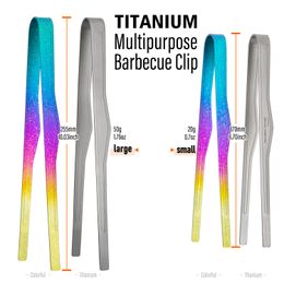 TiTo Titanium Tang Clip BBQ Grillgereedschap Barbecue Clip Lichtgewicht Kooktang Outdoor Camping Backpacken Wandelen Kookgerei