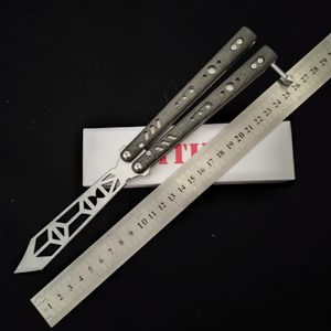 TITUS REP réplicant fibre de carbone balisong formateur couteau d'entraînement artisanat arts martiaux Collection couteaux cadeau de noël