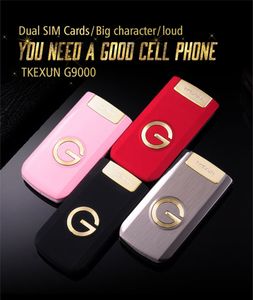 TKEXUN G9000 femmes Flip téléphones mobiles extérieurs écran tactile caméra Bluetooth double carte SIM 2.4 pouces luxe téléphone portable doré téléphones portables