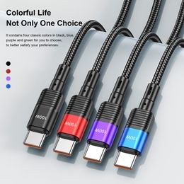 Tkey 100W 7A USB Type C Cable Fonction rapide pour Oppo OnePlus Huawei Samsung Realme Xiaomi Poco USB-A à Cordon de données du chargeur de type C