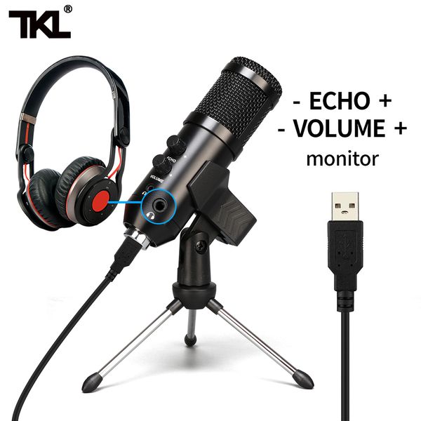 TKL USB Podcast Microphone à condensateur professionnel PC Streaming micros unidirectionnels Kit enregistrement de jeu YouTube