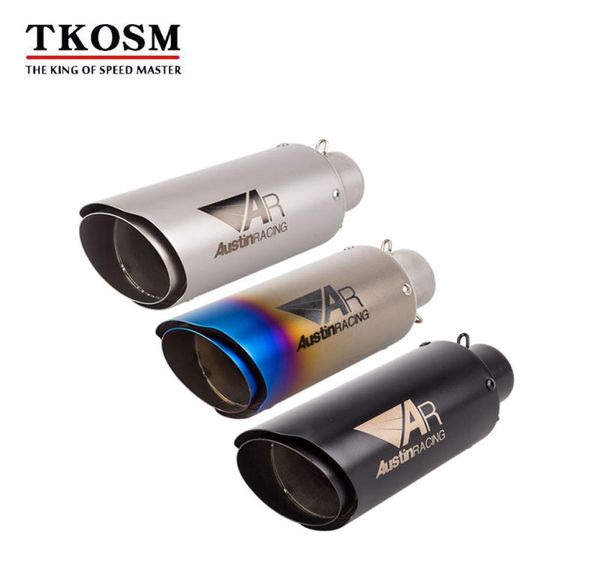 Tkosm de escape de motocicleta de 51 mm Eipe Láser AR Tres colores Muffler de doble cola para Kawasaki Z900 GSXR1000RR Duke6909151217