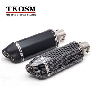 TKOSM Carbone 35-51mm Tuyau de Silencieux d'échappement de Moto Double Down Escape Combinaison d'échappement de Moto pour R25 NINJIA250