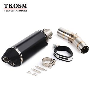 TKOSM Tubo de conexión de motocicleta, silenciador de escape de acero inoxidable, juego de silencio, funda antideslizante para SUZUKI GSX250R GSXR250 con silenciador