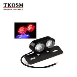 Tkosm Motorfiets Achterlicht Draai Signaal Dubbele LED Type Motor Accessoires Achterstop Lamp Rem Licht Cool Zwart Plaat Frame Lamp