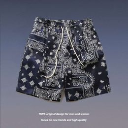 TKPA Pantalon à fleurs de cajou pour hommes et femmes, short hip-hop américain, sport ample à jambe droite et capris décontracté