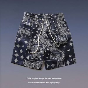 TKPA Cashew Flower Pants voor mannen en vrouwen, Amerikaanse hiphop shorts, losse rechte beensporten en casual capris